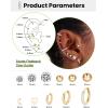 image11 Pairs Surgical Steel Earrings Sets for Multiple Piercing Lightweight Small Huggie Hoop Earrings CZ Stud Earrings for Women Cartilage Trendy Hypoallergenic free combinationgoldsilverroesRose Gold