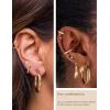 image11 Pairs Womens Gold Hoop Earrings Set 18K Thick Gold Plated Twisted Hoop Earrings Women Gift Lightweight GoldA003