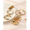image11 Pairs Womens Gold Hoop Earrings Set 18K Thick Gold Plated Twisted Hoop Earrings Women Gift Lightweight GoldA005