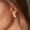 image11 Pairs Womens Gold Hoop Earrings Set 18K Thick Gold Plated Twisted Hoop Earrings Women Gift Lightweight GoldA009