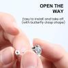 image12 Pairs Silver Earrings Surgical Steel Earrings Womens Earrings Hypoallergenic Earrings Set Mens Earrings 12 Colors CubicZirconia Studs EarringsA004black and white