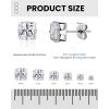 image12 Pairs Silver Earrings Surgical Steel Earrings Womens Earrings Hypoallergenic Earrings Set Mens Earrings 12 Colors CubicZirconia Studs EarringsA005black and white