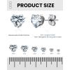 image12 Pairs Silver Earrings Surgical Steel Earrings Womens Earrings Hypoallergenic Earrings Set Mens Earrings 12 Colors CubicZirconia Studs EarringsA006black and white