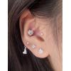 image12 Pairs Silver Earrings Surgical Steel Earrings Womens Earrings Hypoallergenic Earrings Set Mens Earrings 12 Colors CubicZirconia Studs EarringsA006black and white