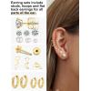 image13 Pairs Surgical Steel Earrings Sets for Multiple Piercing Lightweight Small Huggie Hoop Earrings CZ Stud Earrings for Women Cartilage Trendy Hypoallergenic free combinationgoldsilverroes GoldGold
