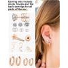 image13 Pairs Surgical Steel Earrings Sets for Multiple Piercing Lightweight Small Huggie Hoop Earrings CZ Stud Earrings for Women Cartilage Trendy Hypoallergenic free combinationgoldsilverroes GoldRose Gold
