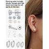 image13 Pairs Surgical Steel Earrings Sets for Multiple Piercing Lightweight Small Huggie Hoop Earrings CZ Stud Earrings for Women Cartilage Trendy Hypoallergenic free combinationgoldsilverroes GoldSilver