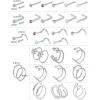 image20G Nose Rings 316L Stainless Steel Hoop L Shape Nose Studs Nose Screw Bone Silver Pack for Women Men 38PcsA001Silver