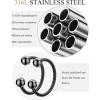image20G Nose Rings 316L Stainless Steel Hoop L Shape Nose Studs Nose Screw Bone Silver Pack for Women Men 38PcsA003Black