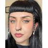 image20G Nose Rings 316L Stainless Steel Hoop L Shape Nose Studs Nose Screw Bone Silver Pack for Women Men 38PcsA003Black