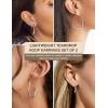 image2Pairs Lightweight Teardrop Hoop Earrings for Women  18k Gold Plated Large Small Size Oval Pull Through Hoop Earrings Teen Gift High Polished Statement Jewelry for WomenSilver