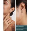 image6 Pairs Hypoallergenic Cubic Zirconia Earrings Allergenic Earrings Flat Back Studs Cartilage Fashion Surgical Steel Screw EarringsA001Silver