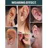 image6 Pairs Hypoallergenic Cubic Zirconia Earrings Allergenic Earrings Flat Back Studs Cartilage Fashion Surgical Steel Screw EarringsA002Gold