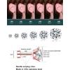 image6 Pairs Hypoallergenic Cubic Zirconia Earrings Allergenic Earrings Flat Back Studs Cartilage Fashion Surgical Steel Screw EarringsA003Rose Gold