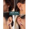 image6 Pairs Stud Earrings Set Hypoallergenic Cubic Zirconia 316L Earrings Stainless Steel CZ Earrings 38mm Steel colorA013Blue