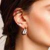 imageChunky Silver Hoop Earrings for Women Lightweight Drop Hoops Hypoallergenic Silver Plated Earrings Fashion Jewelry for Women Silver