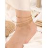 imageGold Ankle Bracelets for Women 14k Gold Waterproof Layered Link Chain Anklets Set Jewelry Gift Adjustable SizeA5PCSGOLD