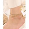 imageGold Ankle Bracelets for Women 14k Gold Waterproof Layered Link Chain Anklets Set Jewelry Gift Adjustable SizeB3PCSGOLD