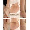 imageGold Ankle Bracelets for Women 14k Gold Waterproof Layered Link Chain Anklets Set Jewelry Gift Adjustable SizeC3PCSGOLD