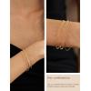 imageGold Bracelet Sets for Women 14k Gold Plated Layered Stack Adjustable Chain Bracelet for Women Trendy 3Pcs