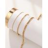 imageGold Bracelet Sets for Women 14k Gold Plated Layered Stack Adjustable Chain Bracelet for Women Trendy 3Pcs