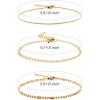 imageGold Bracelet Sets for Women 14k Gold Plated Layered Stack Adjustable Chain Bracelet for Women Trendy 3Pcs