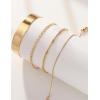 imageGold Bracelet Sets for Women 14k Gold Plated Layered Stack Adjustable Chain Bracelet for Women Trendy 3Pcs