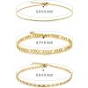 imageGold Bracelet Sets for Women 14k Gold Plated Layered Stack Adjustable Chain Bracelet for Women Trendy 3Pcs