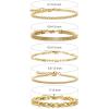 imageGold Bracelet Sets for Women 14k Gold Plated Layered Stack Adjustable Chain Bracelet for Women Trendy 5Pcs