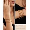 imageGold Bracelet Sets for Women 14k Gold Plated Layered Stack Adjustable Chain Bracelet for Women Trendy 5Pcs