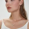 imageInitial Sterling Silver Necklace Hypoallergenic Silver Jewelry SetBest Fashion Gift for Women and GirlsBInitial B