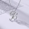 imageInitial Sterling Silver Necklace Hypoallergenic Silver Jewelry SetBest Fashion Gift for Women and GirlsBInitial B
