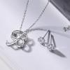 imageInitial Sterling Silver Necklace Hypoallergenic Silver Jewelry SetBest Fashion Gift for Women and GirlsBInitial B