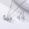 imageInitial Sterling Silver Necklace Hypoallergenic Silver Jewelry SetBest Fashion Gift for Women and GirlsMInitial M