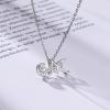 imageInitial Sterling Silver Necklace Hypoallergenic Silver Jewelry SetBest Fashion Gift for Women and GirlsMInitial M