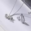 imageInitial Sterling Silver Necklace Hypoallergenic Silver Jewelry SetBest Fashion Gift for Women and GirlsMInitial M