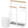 imageJewelry Organizer 6 Tier Jewelry Wooden Tower Shelf ampamp 4 Tier Rotating Jewelry Tray Case with Mirror Hanging Display for Bracelet Watch Earrings Rings NecklaceA