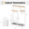 imageJewelry Organizer 6 Tier Jewelry Wooden Tower Shelf ampamp 4 Tier Rotating Jewelry Tray Case with Mirror Hanging Display for Bracelet Watch Earrings Rings NecklaceA