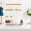 imageJewelry Organizer 6 Tier Jewelry Wooden Tower Shelf ampamp 4 Tier Rotating Jewelry Tray Case with Mirror Hanging Display for Bracelet Watch Earrings Rings NecklaceA