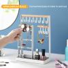 imageJewelry Organizer 6 Tier Jewelry Wooden Tower Shelf ampamp 4 Tier Rotating Jewelry Tray Case with Mirror Hanging Display for Bracelet Watch Earrings Rings NecklaceA