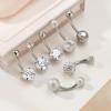imageWssxc 14G Hypoallergenic Surgical Steel Belly Button Ring Cubic Zirconia Belly Button Barbs Body Piercing Set 7PcsA7DQH