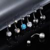 imageWssxc 14G Hypoallergenic Surgical Steel Belly Button Ring Cubic Zirconia Belly Button Barbs Body Piercing Set 7PcsB7DQH