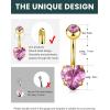 imageWssxc 14G Hypoallergenic Surgical Steel Belly Button Ring Cubic Zirconia Belly Button Barbs Body Piercing Set 7PcsF7DQH