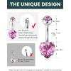 imageWssxc 14G Hypoallergenic Surgical Steel Belly Button Ring Cubic Zirconia Belly Button Barbs Body Piercing Set 7PcsG7DQH
