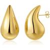 image11 Pairs Womens Gold Hoop Earrings Set 18K Thick Gold Plated Twisted Hoop Earrings Women Gift Lightweight GoldA009