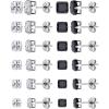 image12 Pairs Silver Earrings Surgical Steel Earrings Womens Earrings Hypoallergenic Earrings Set Mens Earrings 12 Colors CubicZirconia Studs EarringsA005black and white