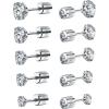 imageEarrings for Women CubicZirconia SurgicalStainlessSteel  Hypoallergenic CZ Stud Set Ear Rings 20G Helix Cartilage Tragus Women Jewelry Fake Diamond CartilageA001Silver