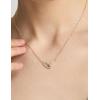 imagePendant Necklace 316L Stainless Steel Paperclip Choker with Diamond Accents Open Oval Minimalist Gold Jewelry Gift for WomenGold