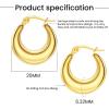 image14K Gold Plated Lightweight Chunky Open Hoop Earrings  Womens Gold Hoop Earrings  Hypoallergenic Easy to Wear