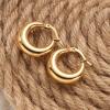 image14K Gold Plated Lightweight Chunky Open Hoop Earrings  Womens Gold Hoop Earrings  Hypoallergenic Easy to Wear